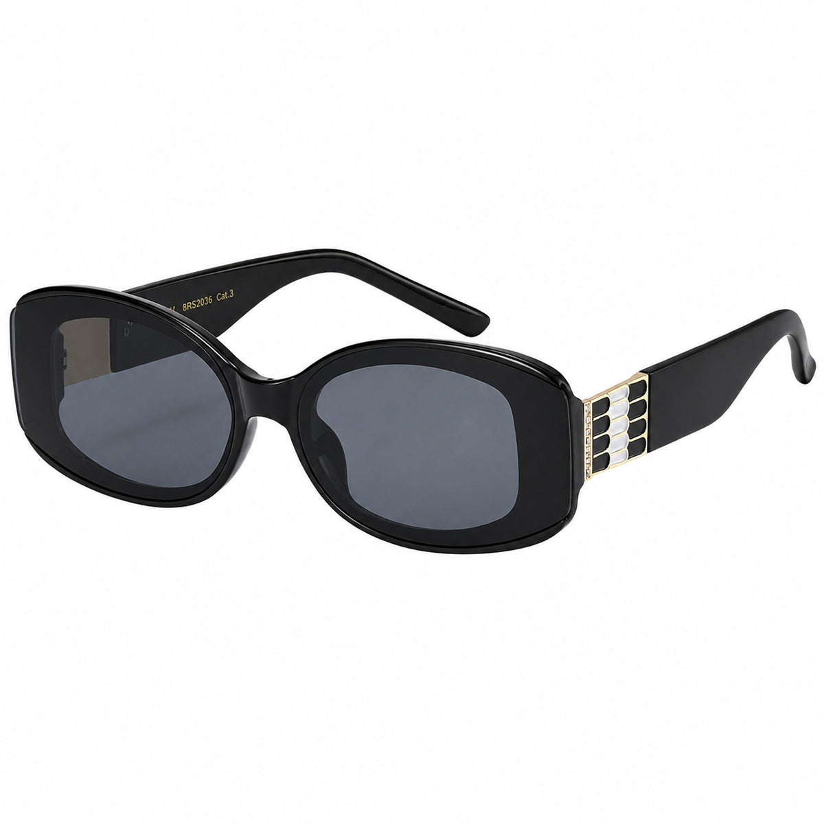 Gilded Rhinestone Oval Sunglasses
