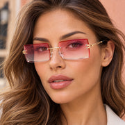 Loft Metal Rimless Rectangle Sunglasses - photo 3