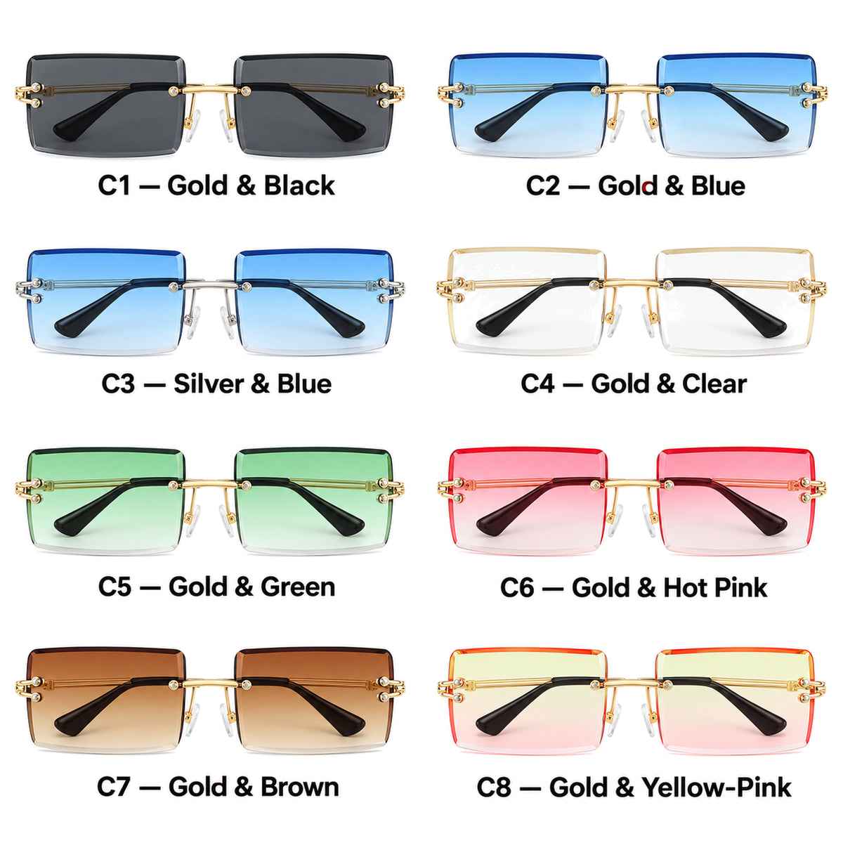 Loft Metal Rimless Rectangle Sunglasses - photo 6