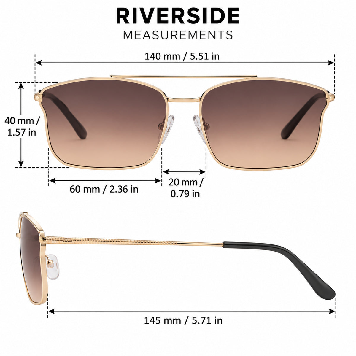 Riverside Metal Square Sunglasses - photo 7