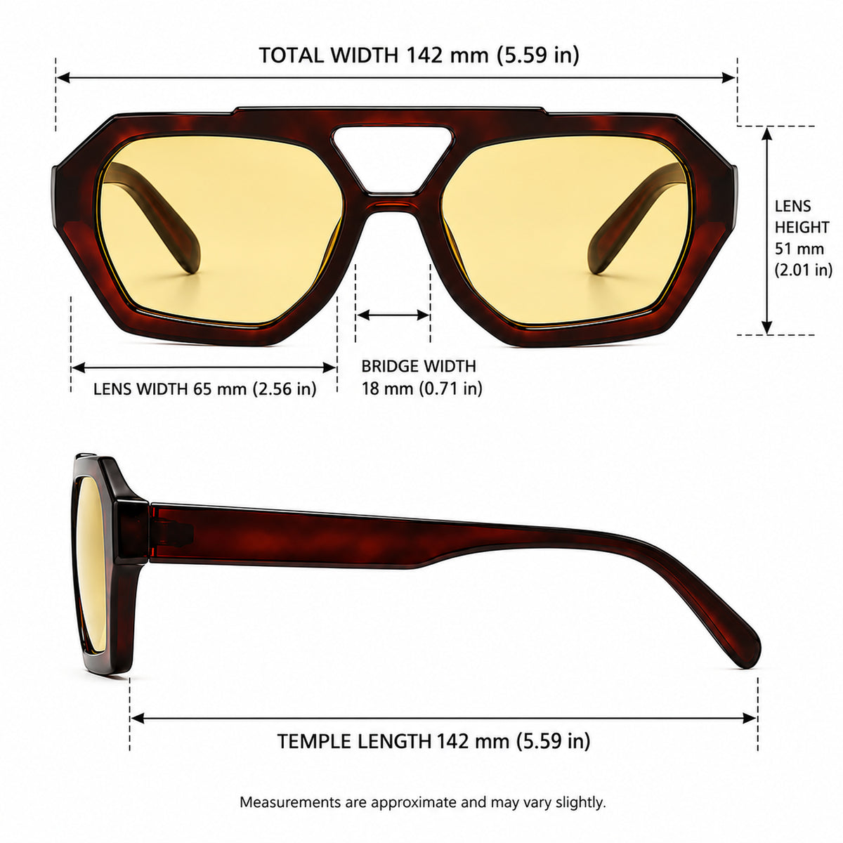 Retro Oversized Square Sunglasses UV400 Fashion Shades Men and Women