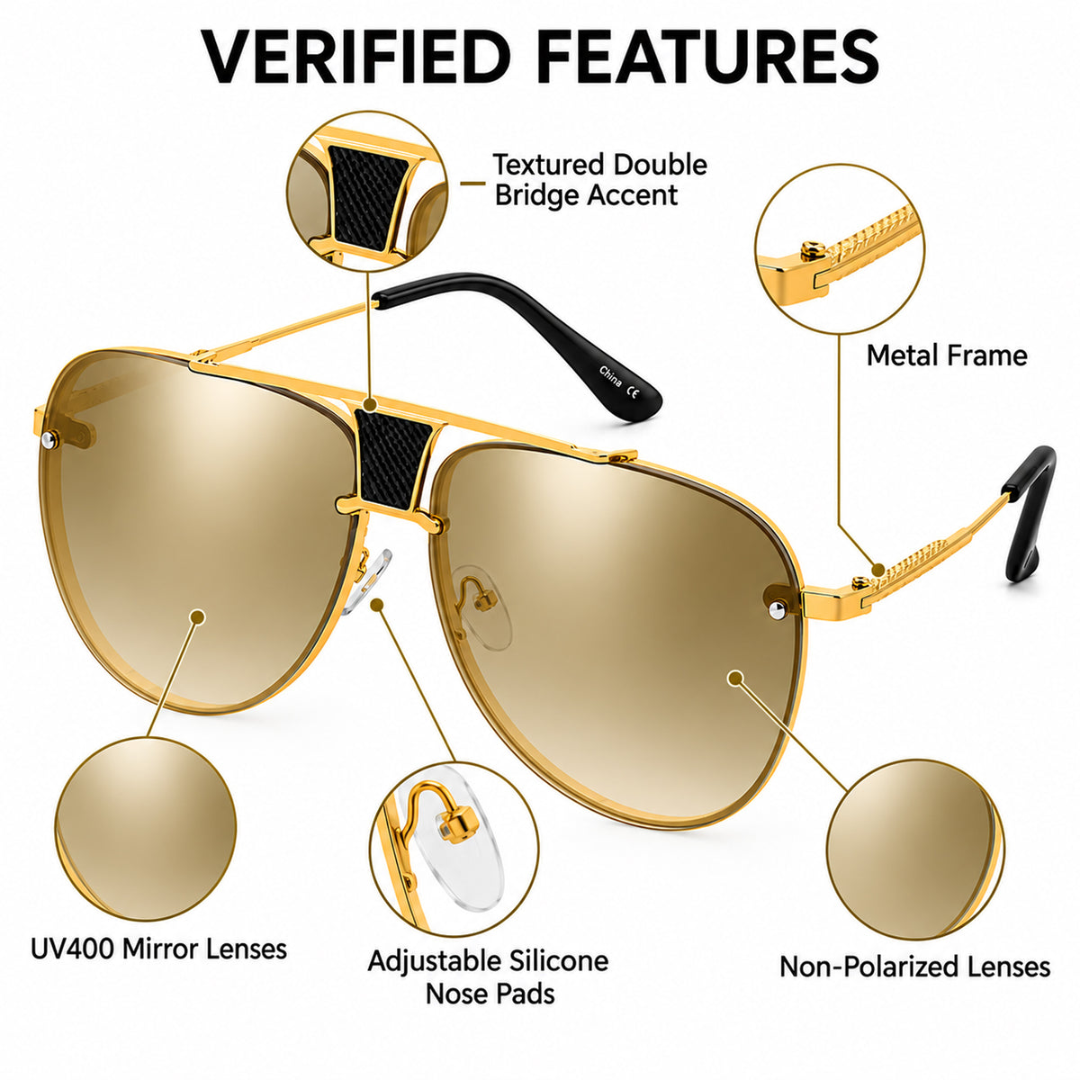 Late Train Aviator Sunglasses