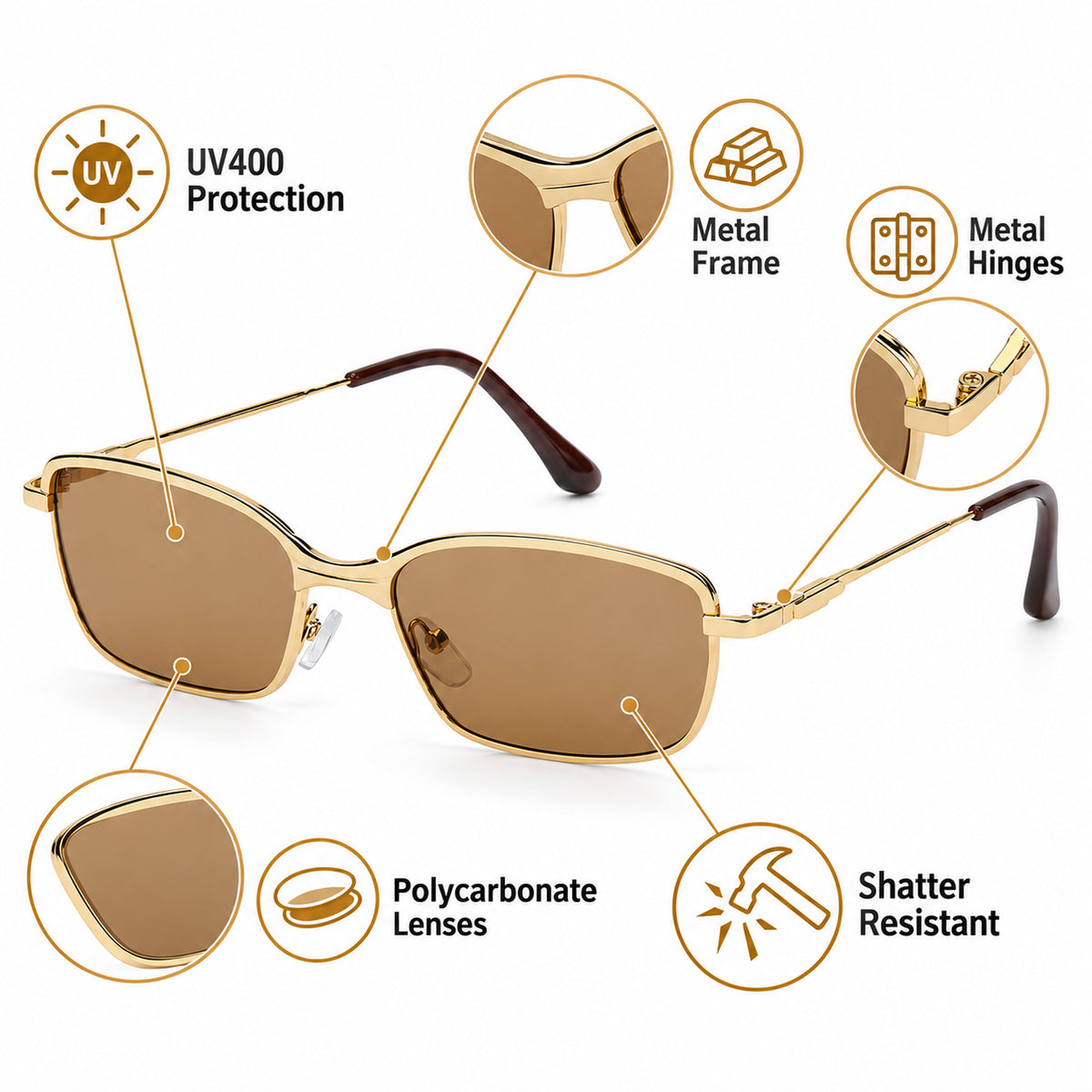 Backstage Metal Cat Eye Sunglasses