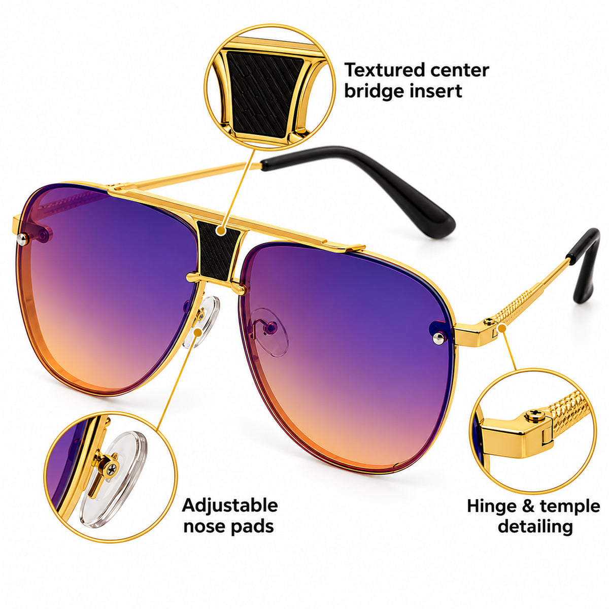 Late Train Aviator Sunglasses