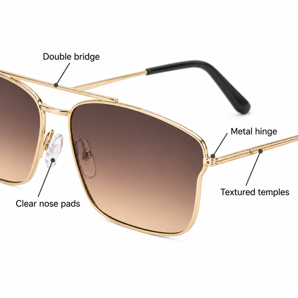 Riverside Metal Square Sunglasses - photo 8