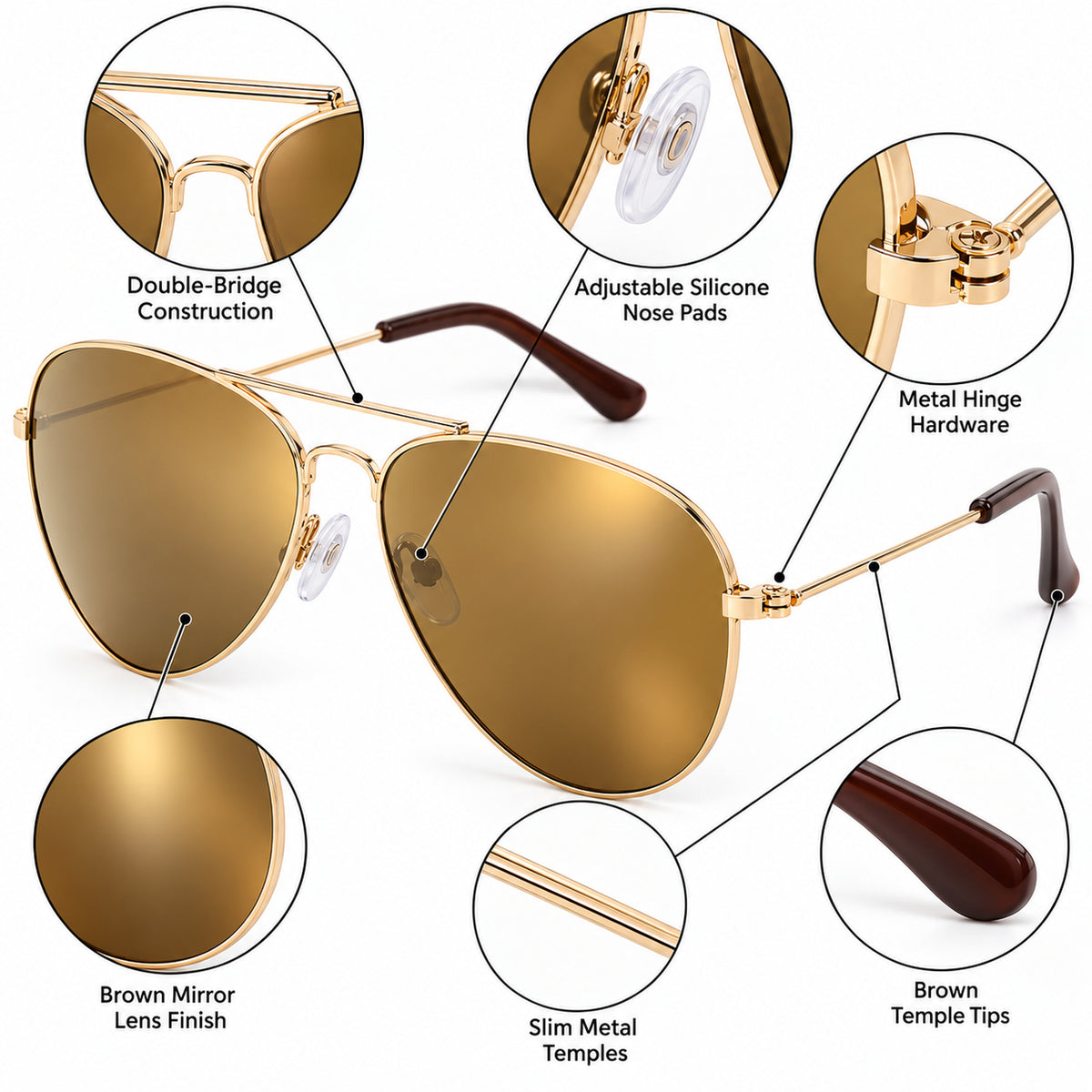 Dusk Metal Aviator Sunglasses