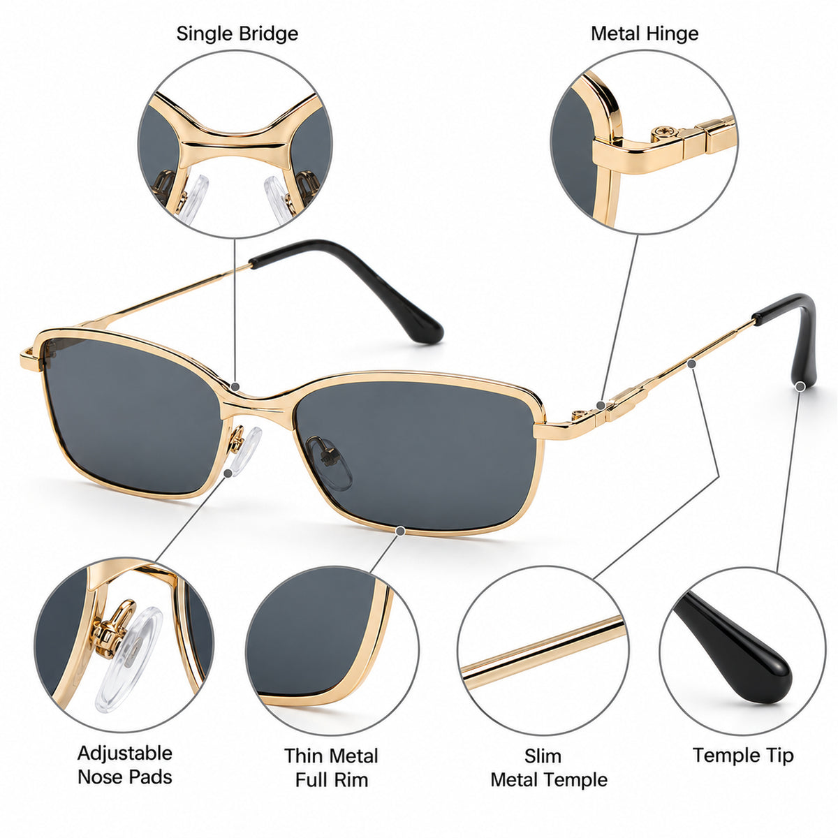 Backstage Metal Cat Eye Sunglasses