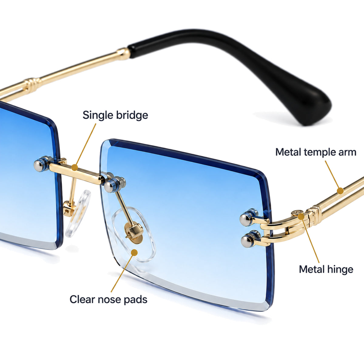 Loft Metal Rimless Rectangle Sunglasses - photo 9