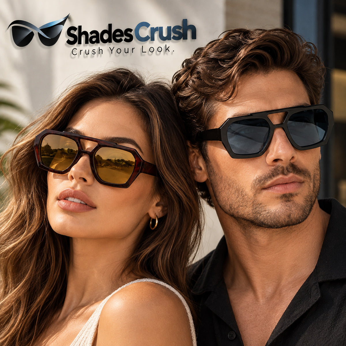 Retro Oversized Square Sunglasses UV400 Fashion Shades Men and Women