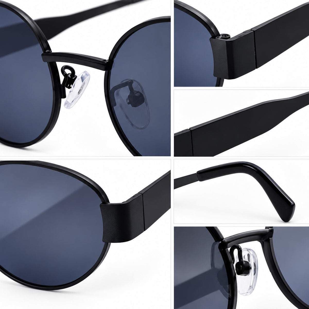 Sunglasses Polarized Oval Unisex Metal Frame UV400 Retro Style