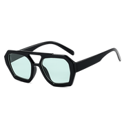 Tervano Oversized Square Sunglasses in C10 Black & Green