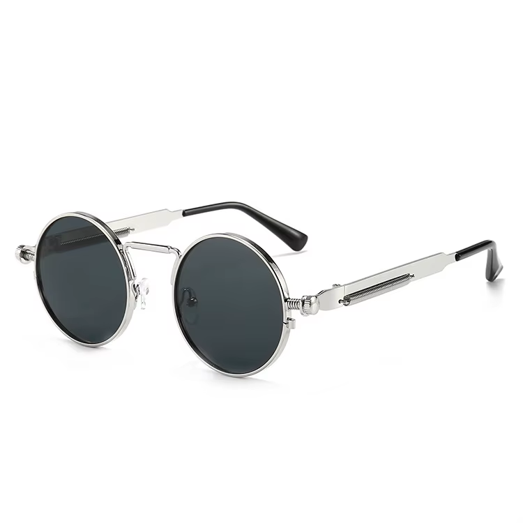 Bodega Metal Round Sunglasses in Silver & Gray