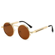 Bodega Metal Round Sunglasses in Gold & Brown