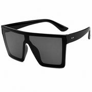 Avero Oversized Shield Sunglasses in C1 Black & Black