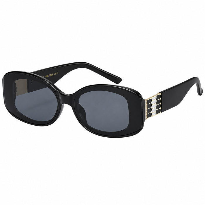 Gilded Rhinestone Oval Sunglasses