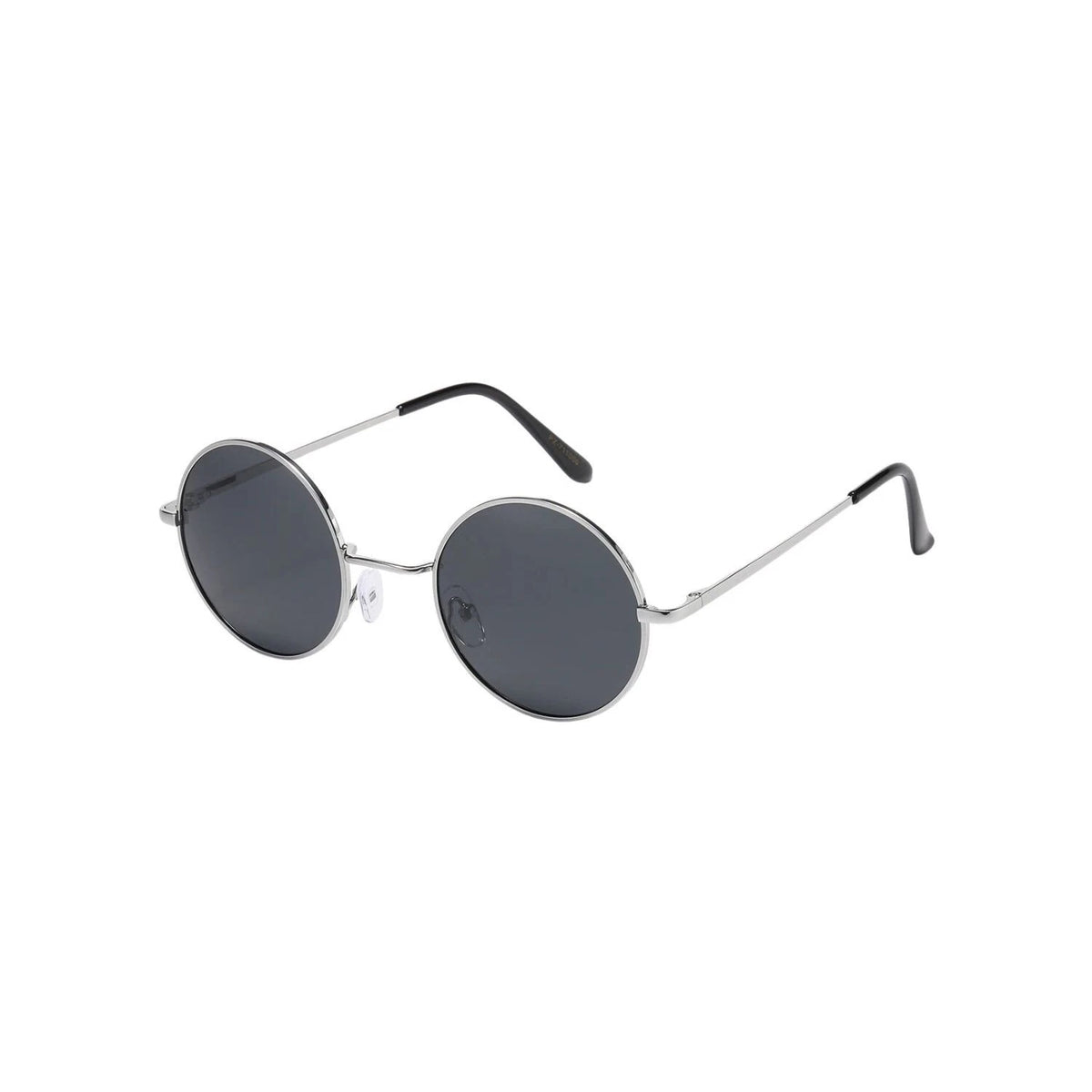 Boombox Polarized Metal Round Sunglasses in Silver & Gray