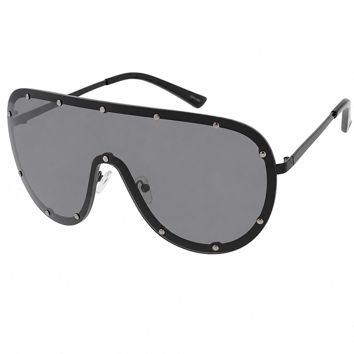 Soundcheck Oversized Rimless Shield Sunglasses in Black - Gray - Silver