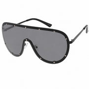 Soundcheck Oversized Rimless Shield Sunglasses in Black - Gray - Silver
