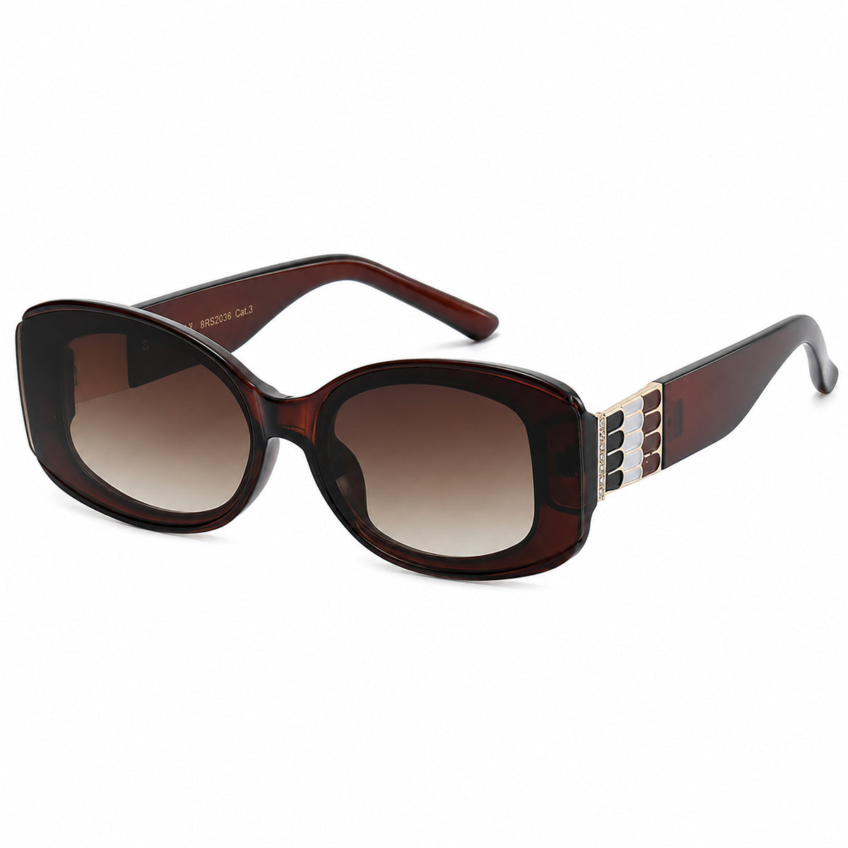 Gilded Rhinestone Oval Sunglasses