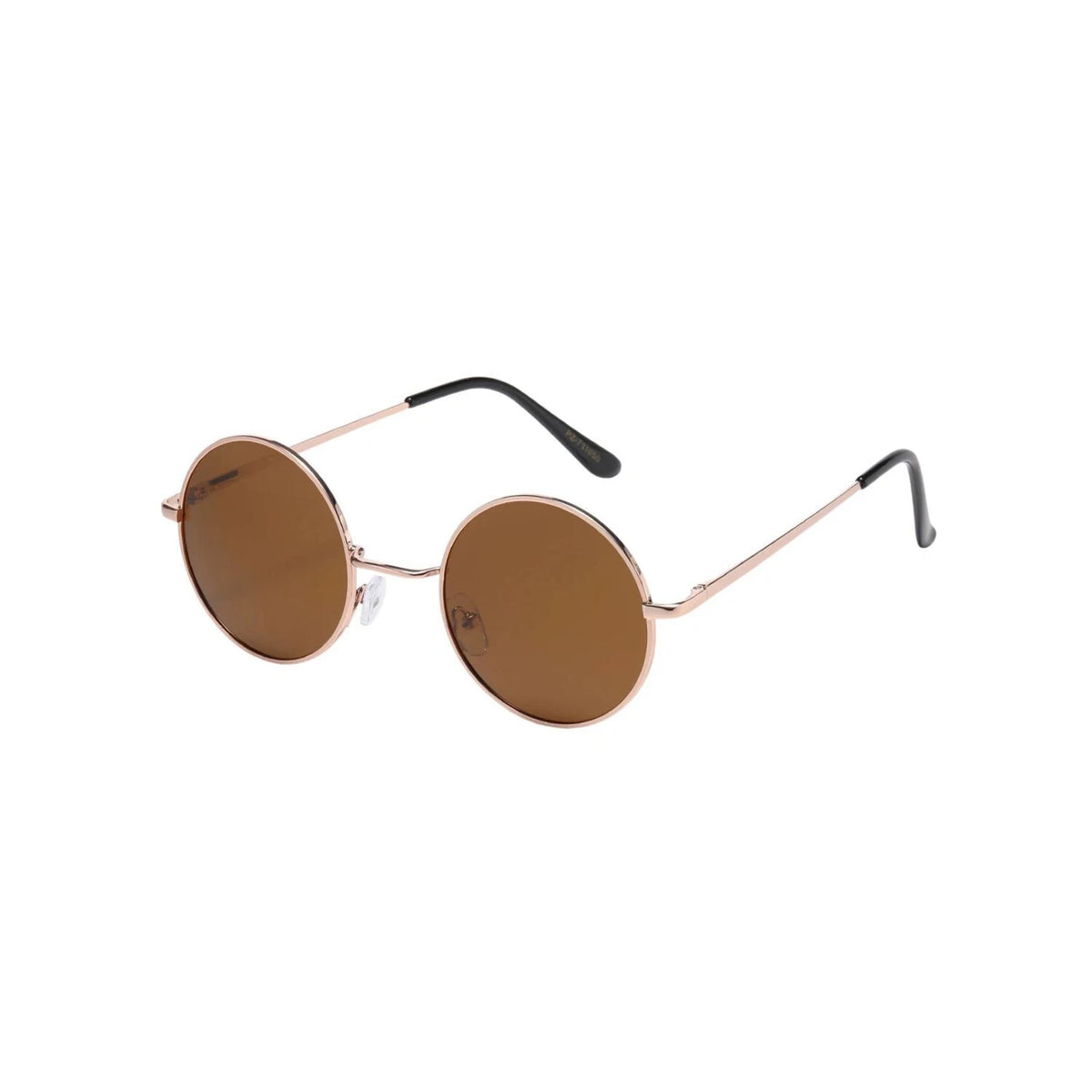 Boombox Polarized Metal Round Sunglasses in Rose Gold & Brown