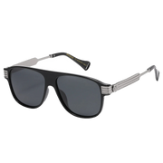 Midnight Polarized Aviator Sunglasses in Silver & Gray