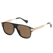 Midnight Polarized Aviator Sunglasses in Black & Brown