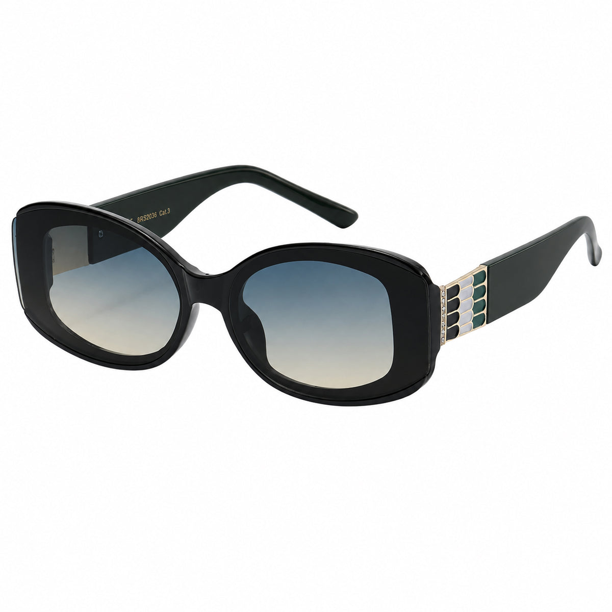 Gilded Rhinestone Oval Sunglasses
