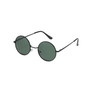 Boombox Polarized Metal Round Sunglasses in Black & Green