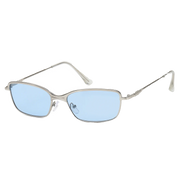 Backstage Metal Cat Eye Sunglasses in Silver & Blue