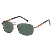 Afterhours Metal Aviator Sunglasses in Silver & Green