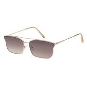 Riverside Metal Square Sunglasses in Gold & Dark Brown Gradient A