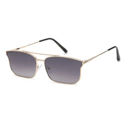 Riverside Metal Square Sunglasses in Gold & Gradient Gray