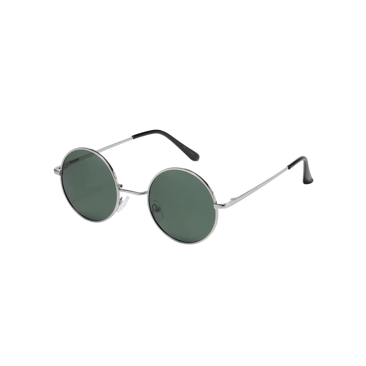 Boombox Polarized Metal Round Sunglasses in Silver & Green