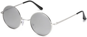 Boombox Polarized Metal Round Sunglasses in Silver & Silver