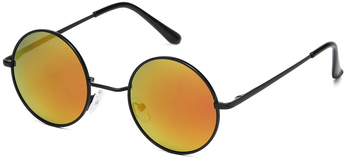 Boombox Polarized Metal Round Sunglasses in Black & Radiant Orange